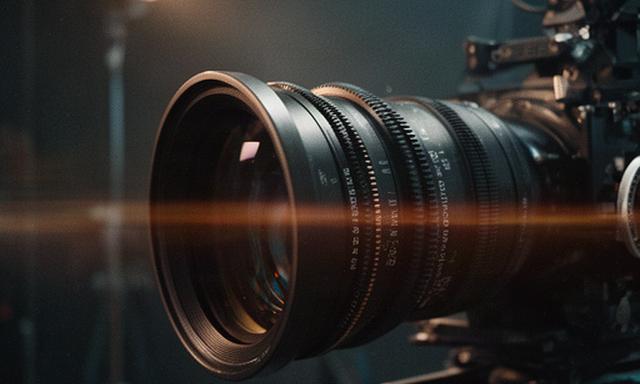 Obiettivo anamorfico cine con flare controllato in un ambiente di ripresa